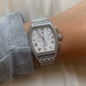 Michele diamond face border watch.